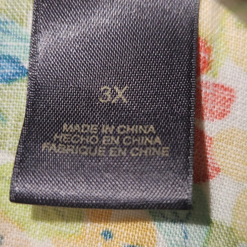 Liz Claiborne Floral Linen Shirt 3X - Picture 7 of 14